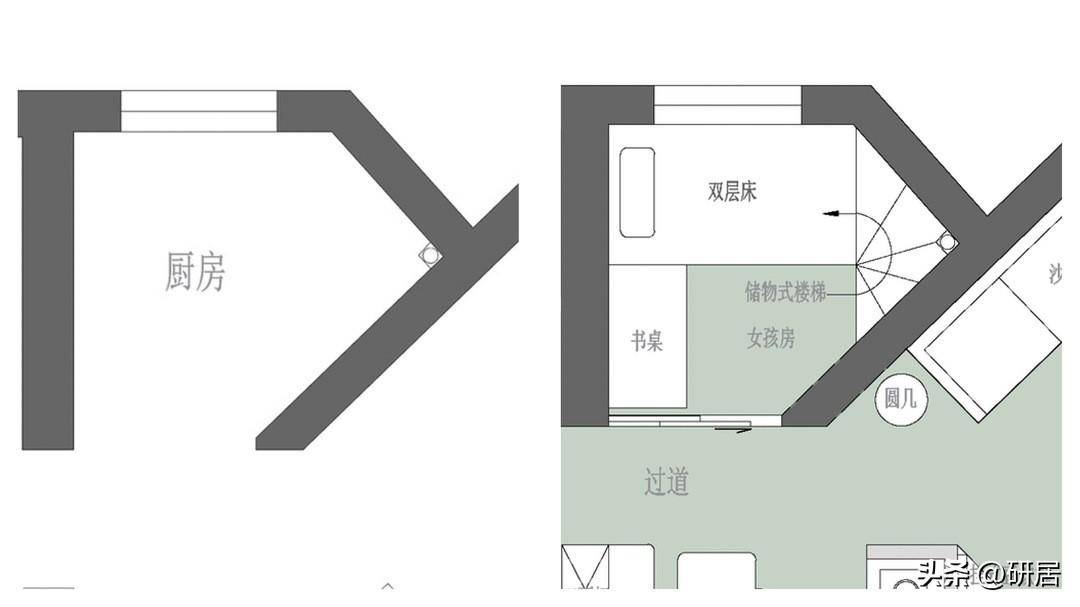 #头条创作挑战赛#82平方米两居室改成3室还有办公区