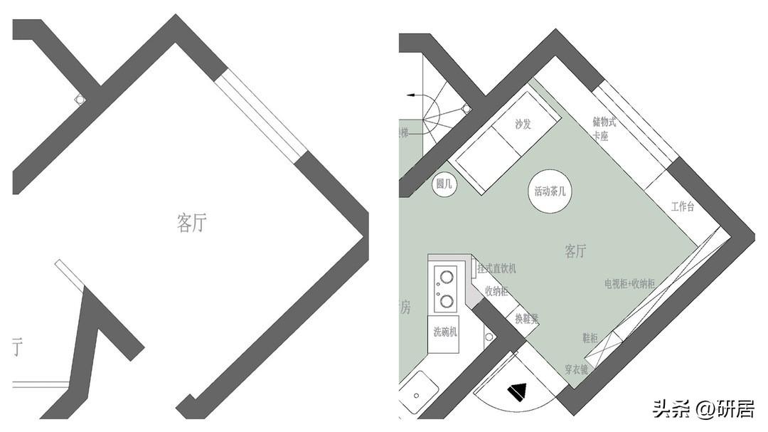 #头条创作挑战赛#82平方米两居室改成3室还有办公区